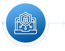 Cyber protection shield icon